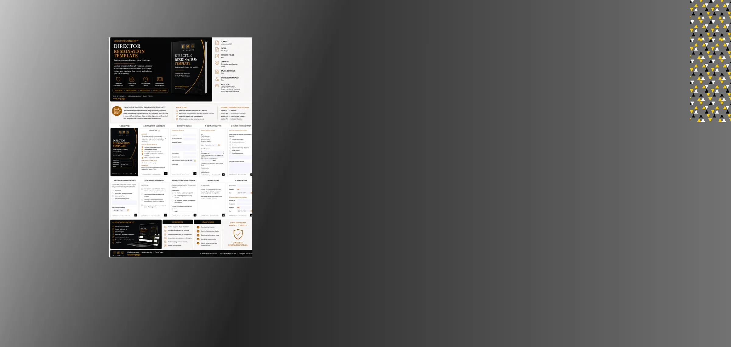 Preview pages of the Director Resignation Template